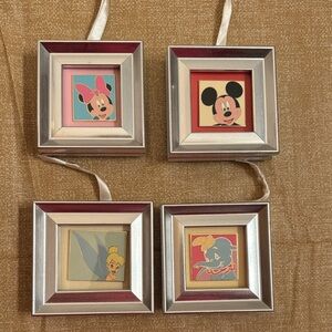 Disney 2006 trading pins framed 3.5”x3.5 Vintage Collectible